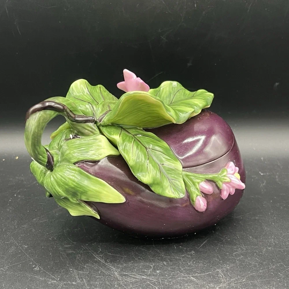 LE JRDN‎ POTAGRE FITZ & FLOYD Classics EGGPLANT Condiment Dish Box ~ Beautiful